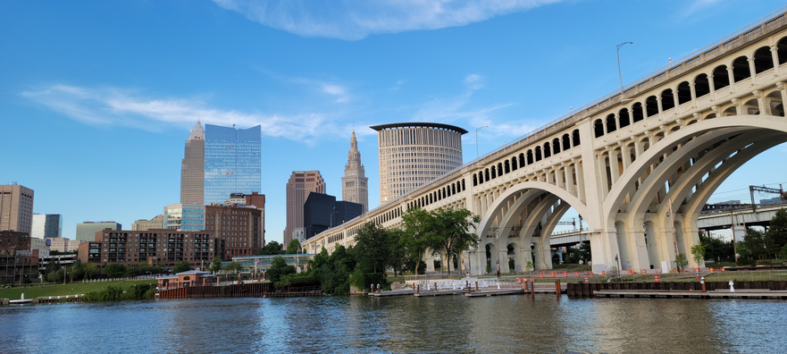 View of Cleveland Ohio downtown skyline