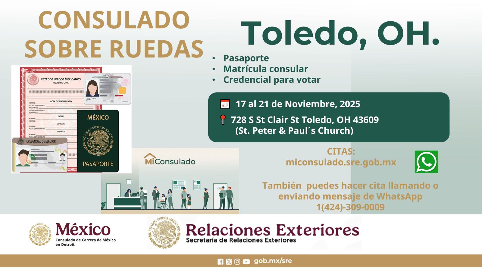 Consulado móvil de México llegará a Toledo en noviembre