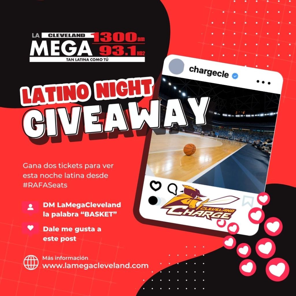 La Mega Cleveland lanza sorteo para la Latino Night del Charge