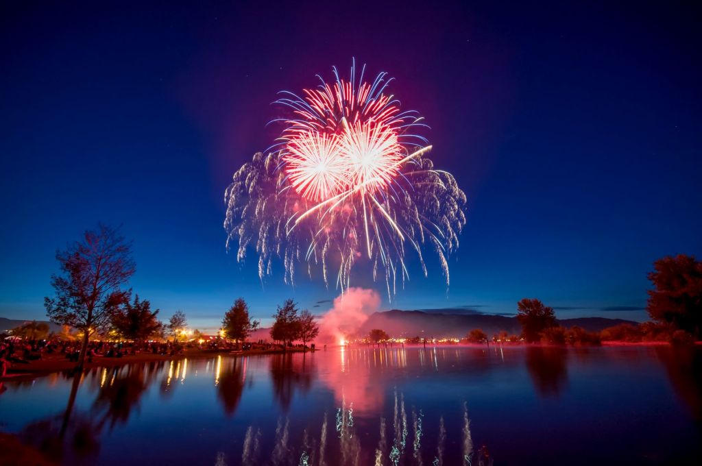 fireworks at night